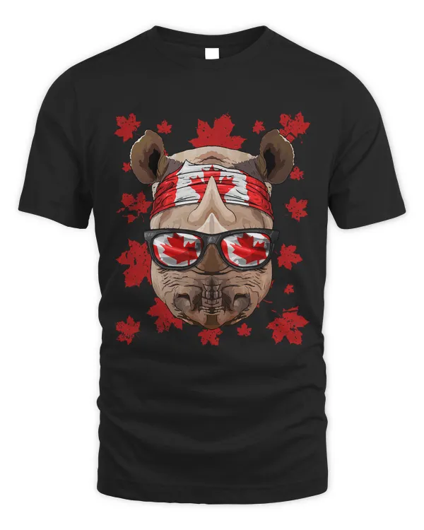 Canadian Rhino Patriotic Canada Flag Maple Leaf Pride