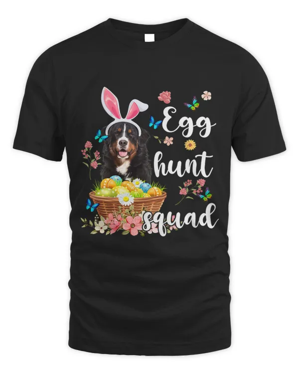 Bernese Mountain Happy Easter Day Colorful Egg Hunt Squad