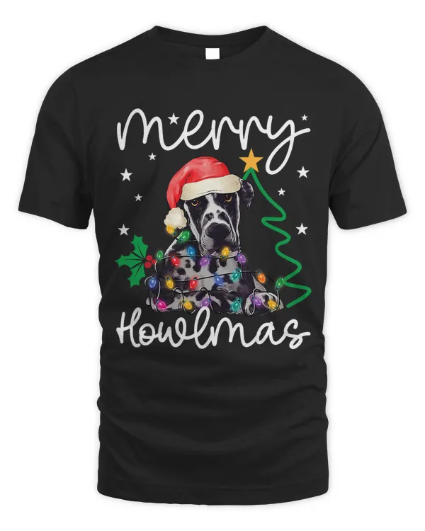 Merry Howlmas Great Dane Christmas Lights Funny Dog Lover 208