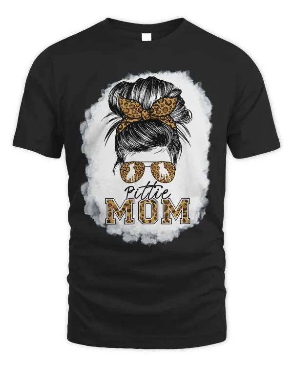 Pittie Mom Messy Bun Pitbull Dog Owners Love Mothers Day