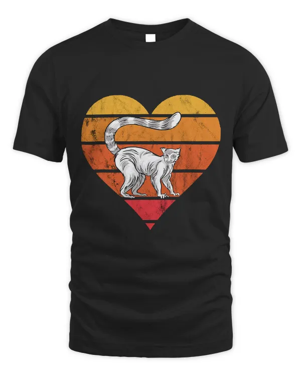 Lemur Cool Retro Vintage Sunset Lemur Lover Heart Shaped