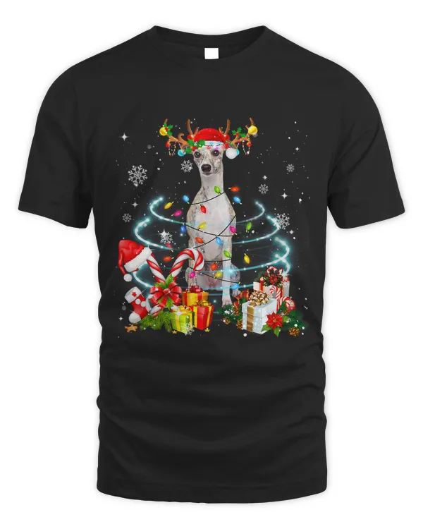 Whippet Reindeer Christmas Tree Lights Pajama Dog Xmas 182