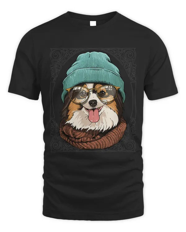 Hipster Papillon With Glasses Dog Lover 569