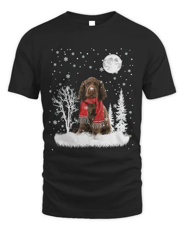 Sussex Spaniel Under Moonlight Snow Christmas Pajama 331