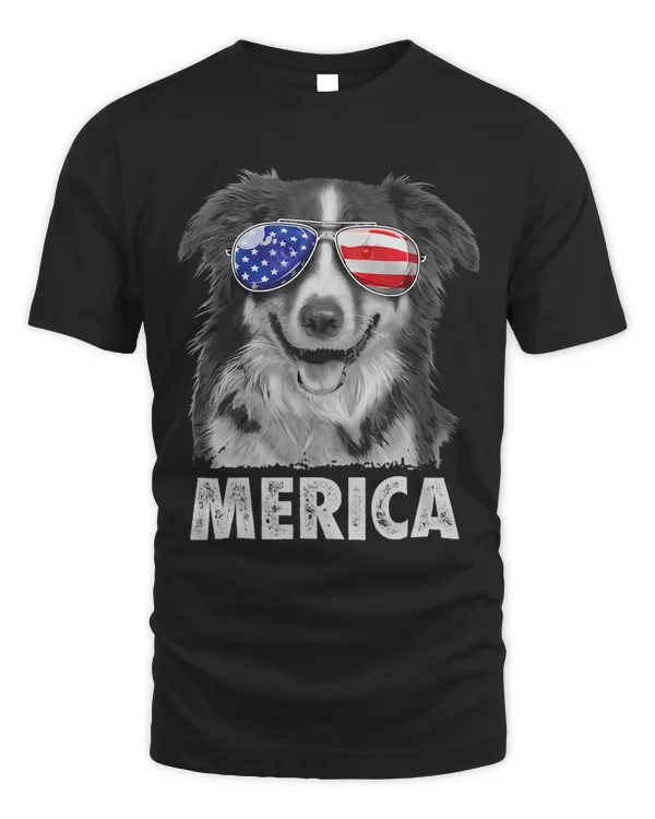Border Collie 4th of July Merica American Flag Sunglasses