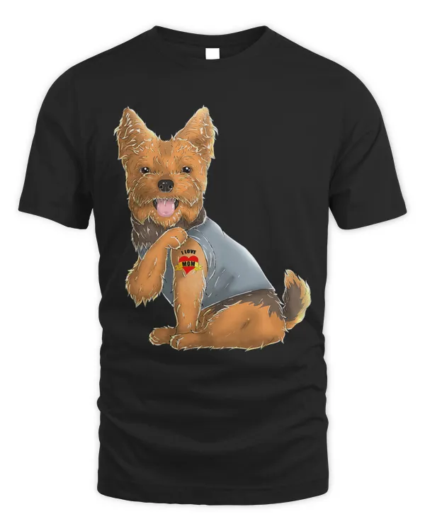 Yorkshire Terrier I Love Mom Tattoo Dog Shirt Yorkie Mom