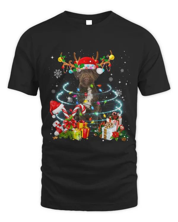 Lagotto Romagnolo Reindeer Christmas Tree Lights Pajama Xmas 184