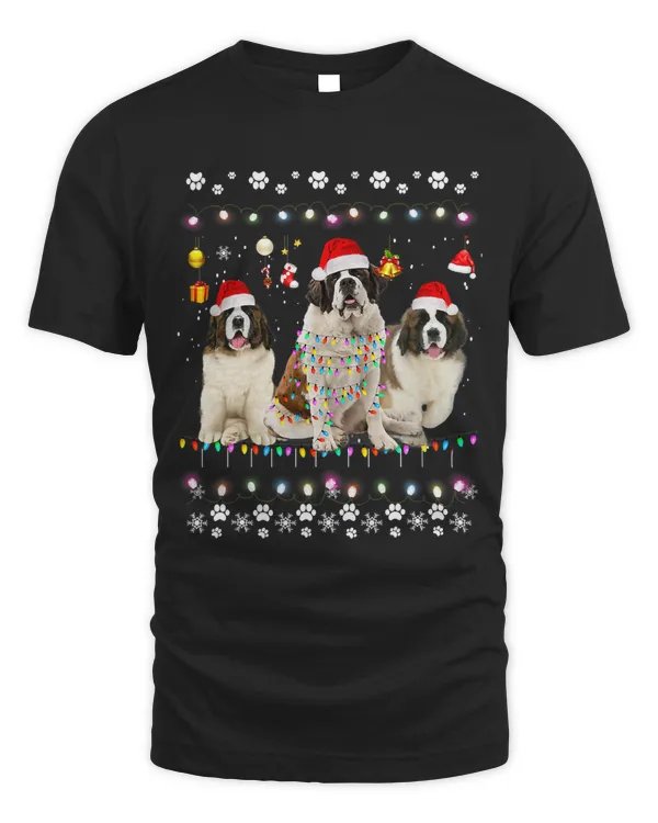 Xmas Lighting Matching Ugly Saint Bernard Dog Christmas 99