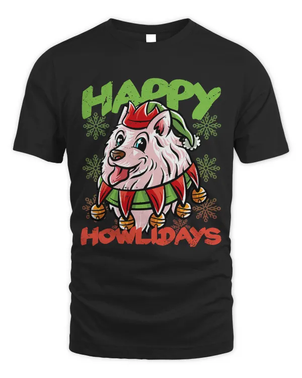 Happy Howlidays Japanese Spitz Elf Dog Merry Christmas Dogs 63