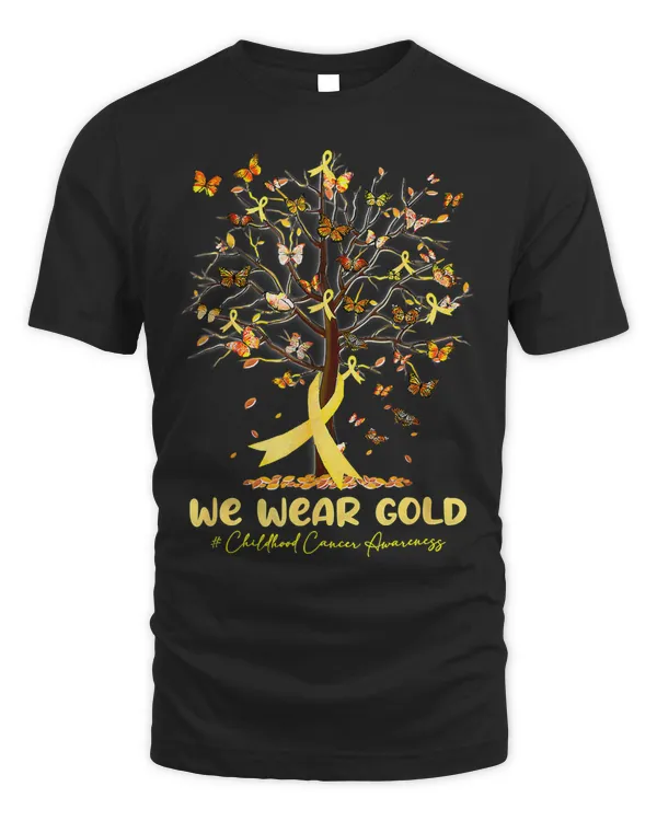 We Wear Gold Tree Ribbon Rainbow Childhood Cancer Awareness