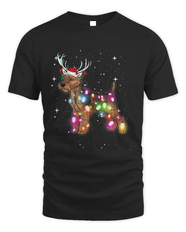 Christmas Lights Welsh Terrier Dog