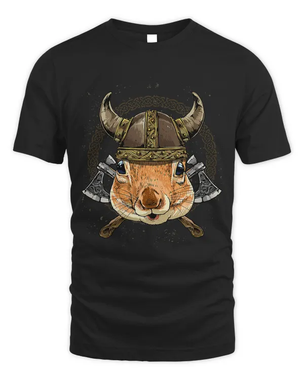 Viking Squirrel with Viking Helmet Mjolnir Axes 260
