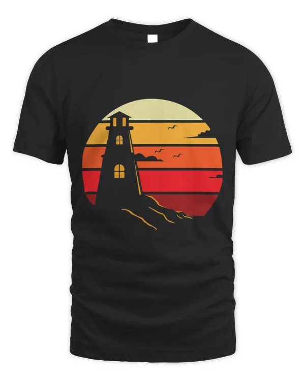 Majestic Solo Vintage Lighthouse on a Ocean Rocks