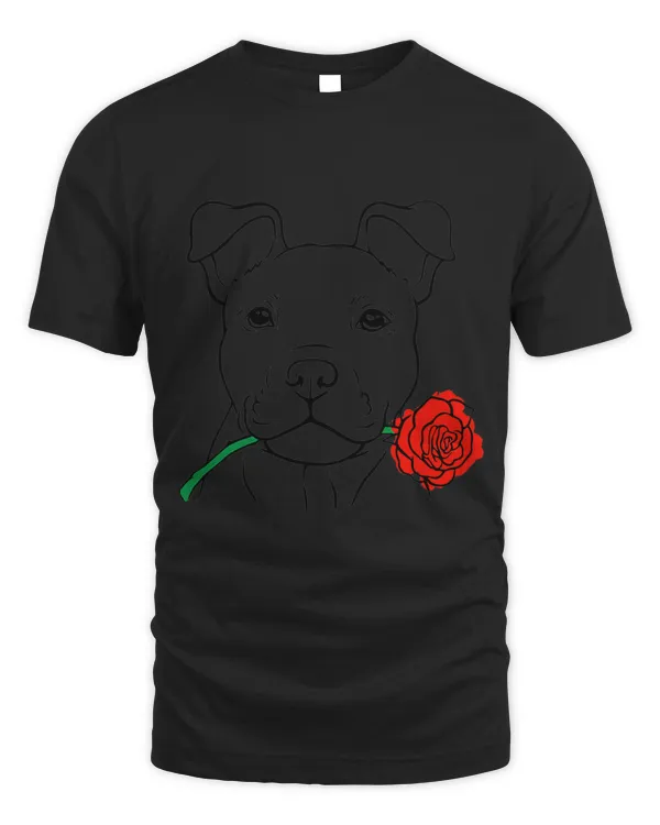 Cute Puppy Love With Rose Dog Lover Christmas Valentines