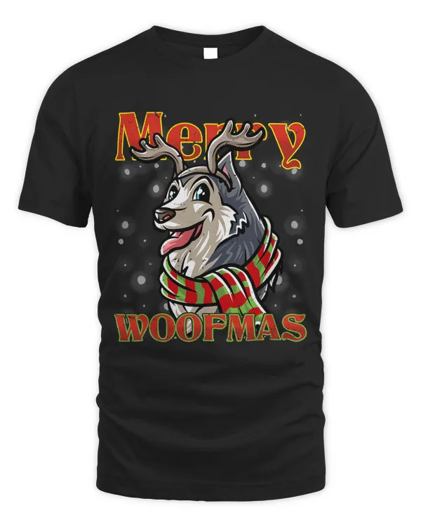 Merry Woofmas Alaskan Malamute Reindeer Dog Christmas 164