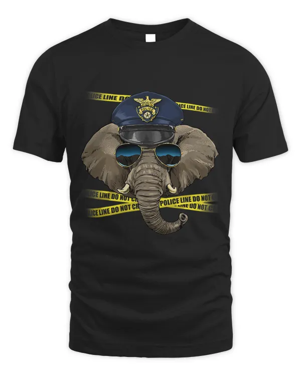 Police Officer Elephant PD Cop Crime Scene Elephant Lover