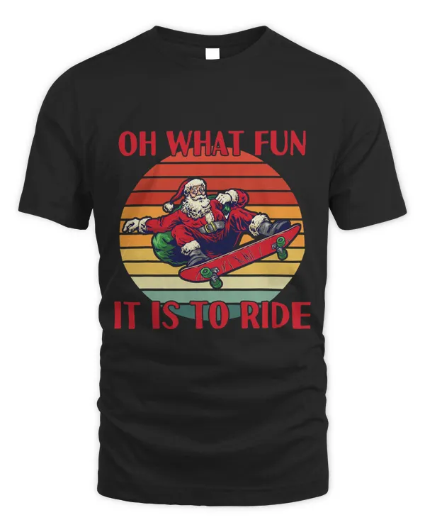 Funny Santa Claus Skateboarding Christmas Gift Skater Xmas
