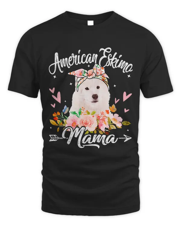 Cute American Eskimo Mama Dog Mom Flowers Mothers Day