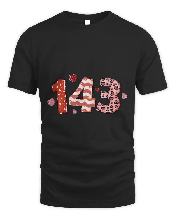 143 means I Love You a Pink Red Funny Valentines Day Heart