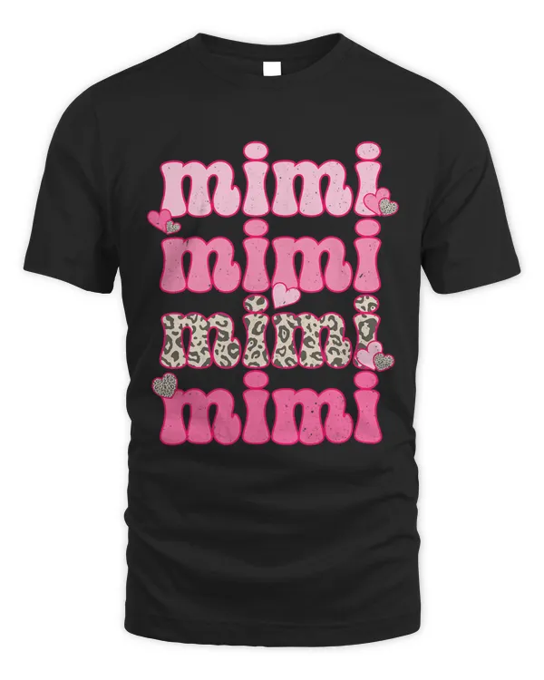 Retro Mimi Cute Pink Heart Leopard Happy Valentines Day