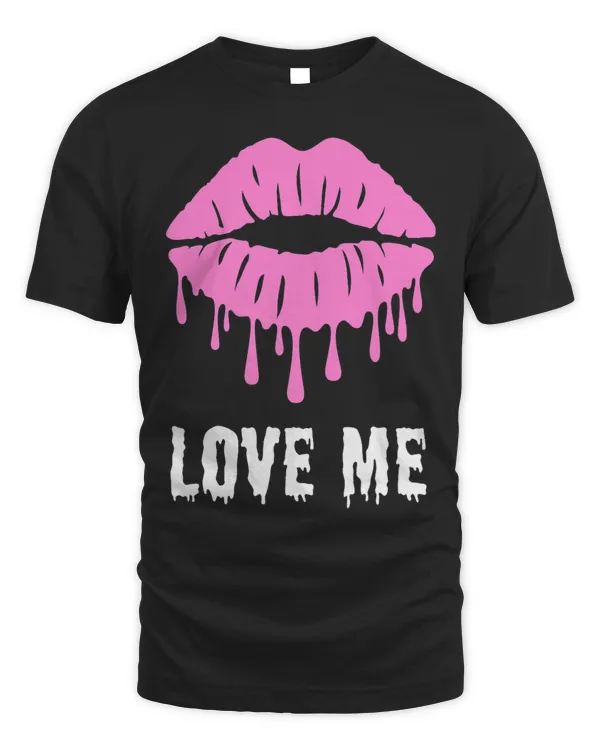 Gothic Valentines Day Goth Funny Lips Emo Pink and Black
