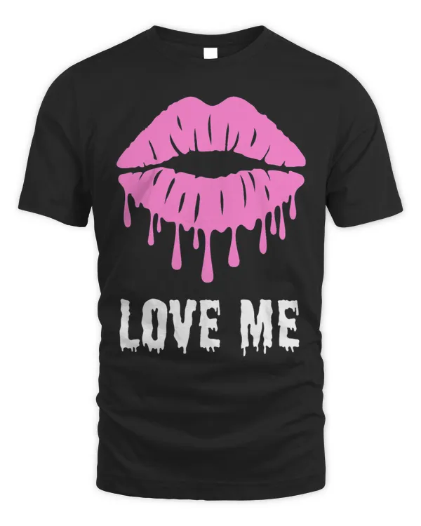 Gothic Valentines Day Goth Funny Lips Emo Pink and Black