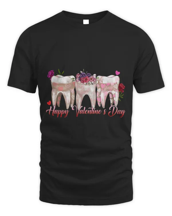 Dental Valentine Pink Tooth Flowers Dentist Valentines Day