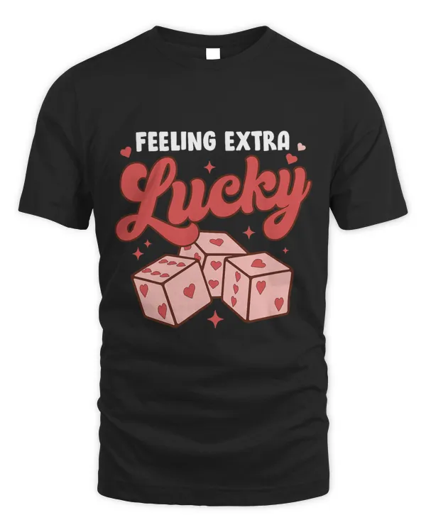 Groovy Feeling Extra Lucky Pink Dice Hearts Valentines Day