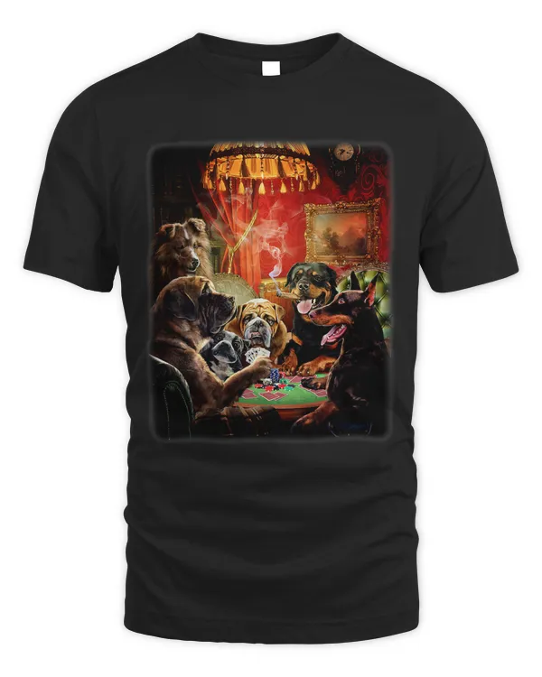 T Shirt Friday Night Dog Poker Tournament Gambling Luck