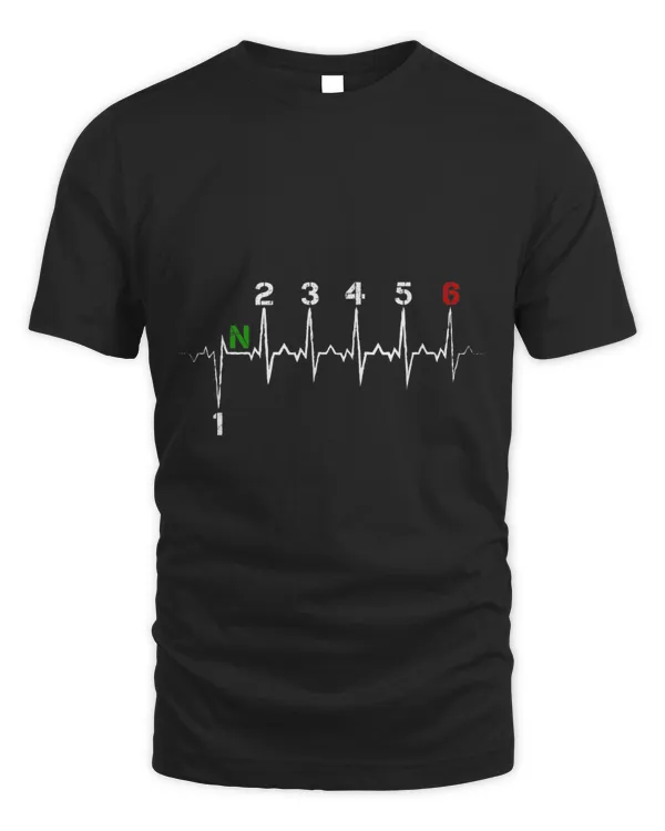 Motorcycle gear shift 1N23456 heartbeat ECG pulse frequency