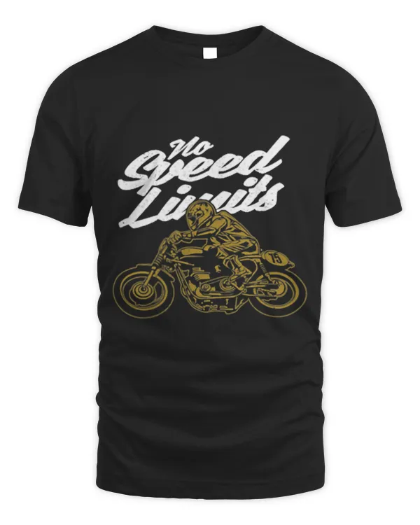 No Speed Limits Vintage Style Retro Motorcycle Race Design 4