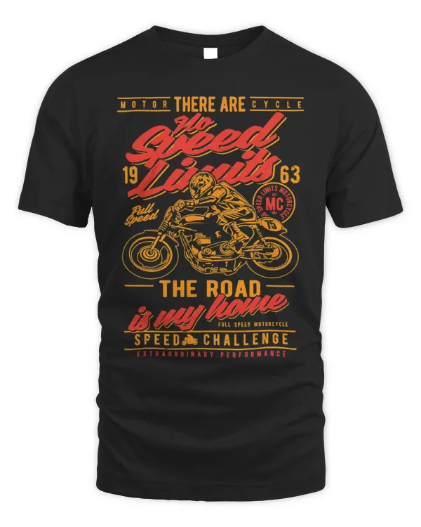 No Speed Limits Vintage Style Retro Motorcycle Race Design 663 66