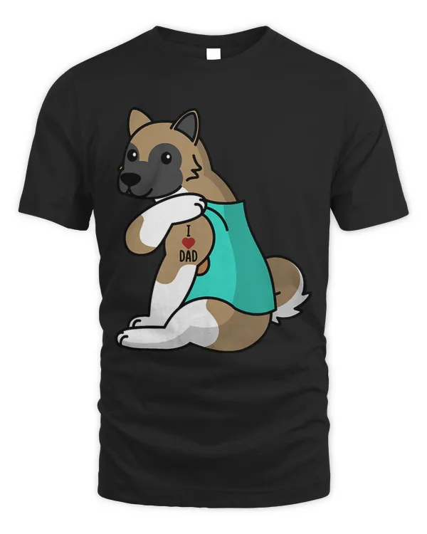 I Love Dad Tattoo Akita Father Dog