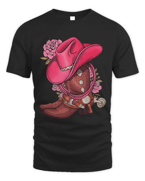 Floral Pink Cowgirl Boots And Hat Valentines Western Country3 6