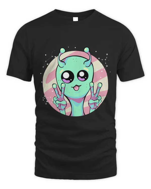 Funny Alien Head UFO Extraterrestrial Fiction Peace Sign