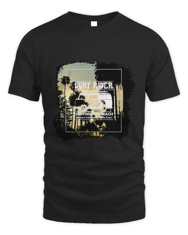 T Shirt Surf Rider Southern California Pacific Coast Sunset