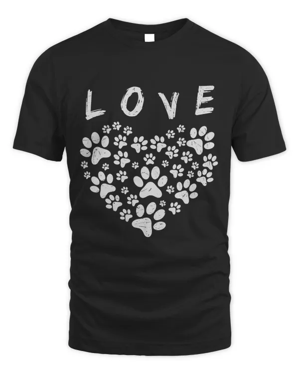 Paw Print Heart Pattern Valentines Day Cute Dog Puppy Love