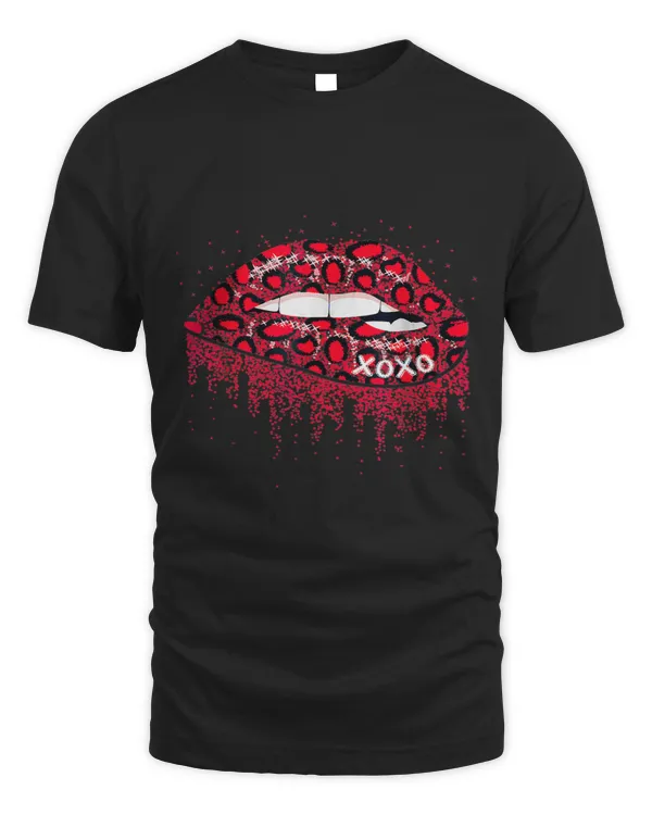 Pink Leopard Print Lips Valentine Day XOXO Women Girl Gifts