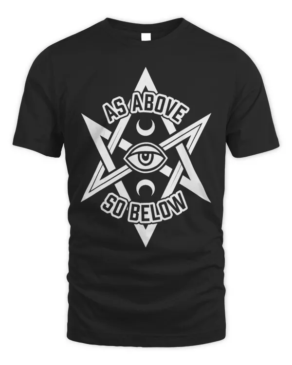 As Above So Below Unicursal Hexagram With Eye And Moons