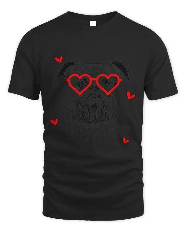 Brussels Griffon with Heart Glasses Valentines Day Dog Mom