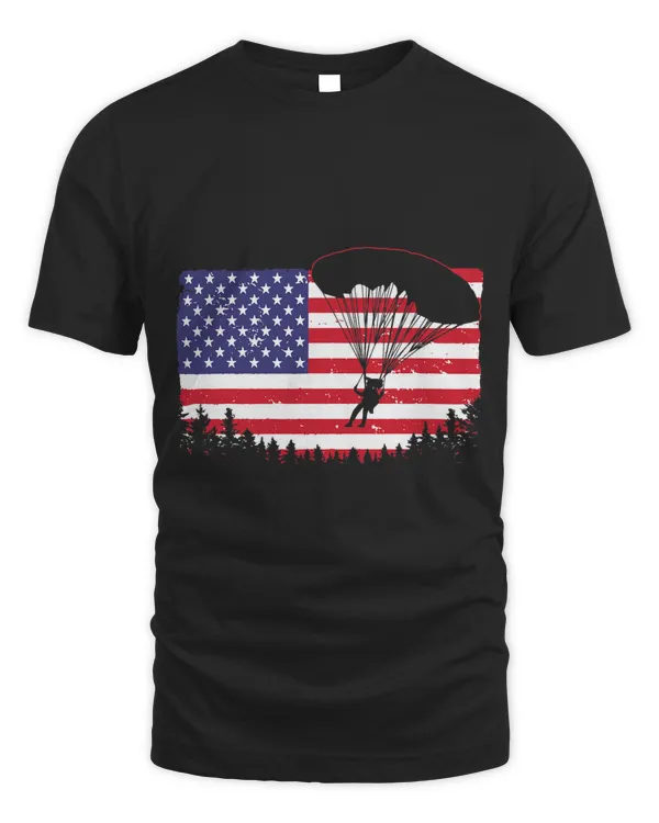 Cool Skydiving Art Men Women Skydiver American Flag Skydive