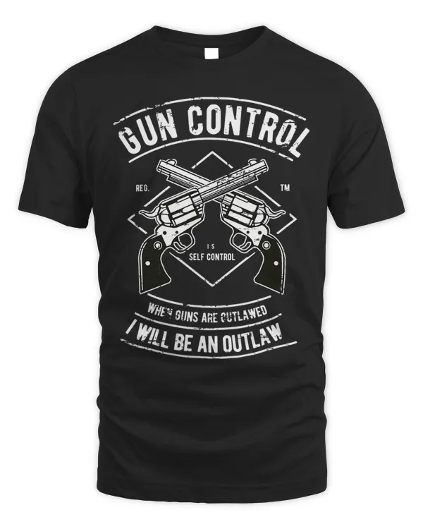 Crossed Guns Control 2nd Amendment Apparel for Gun Lovers