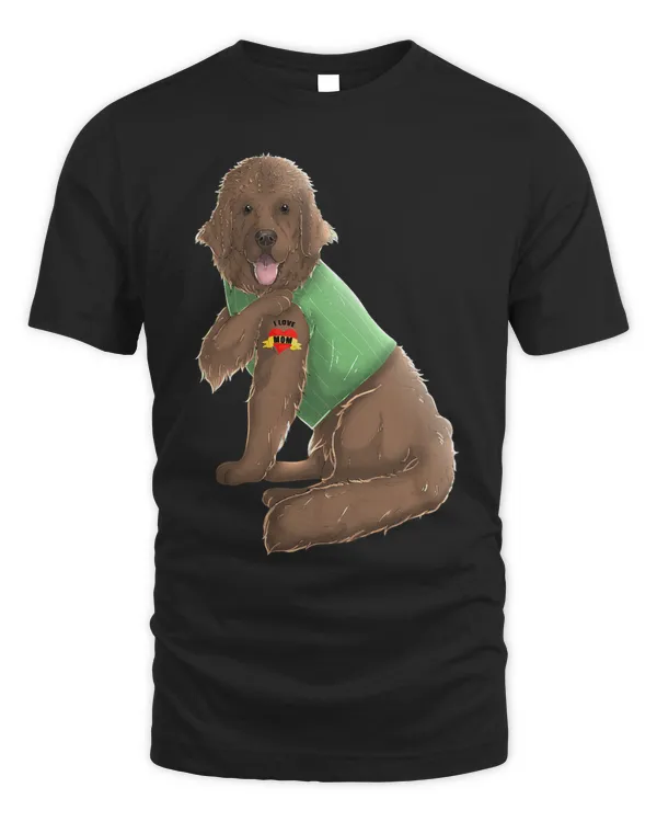 Newfoundland I Love Mom Tattoo Dog Shirt Funny Mothers Day