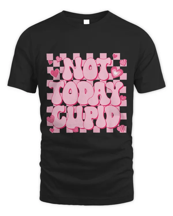Cupid Retro Checkered Funny Anti Valentines Day Men Women
