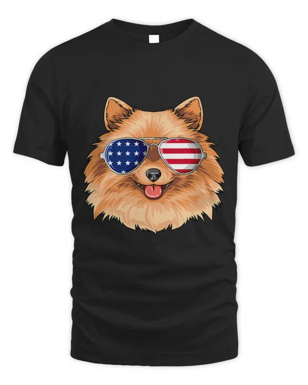 Patriotic Pomeranian American Flag Glasses 4th July 42