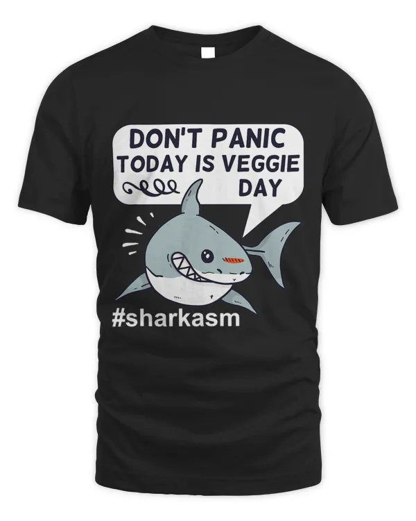 Dont Panic Today Is Veggie Day Shark Swimming Sharkasm