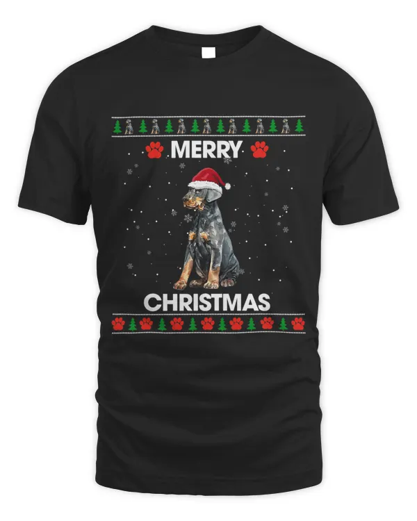 Doberman Pinscher Christmas Santa Hat Dog Lover Ugly Sweater