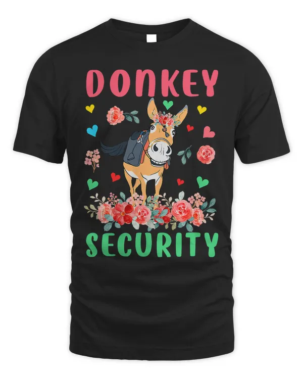 Donkey Security Cute Flowers Donkey Funny Famer Farm Animals