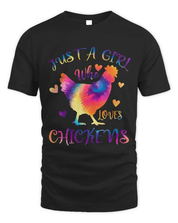 Just a Girl who Loves Chickens Colorful Tie Dye Gift Girls 79