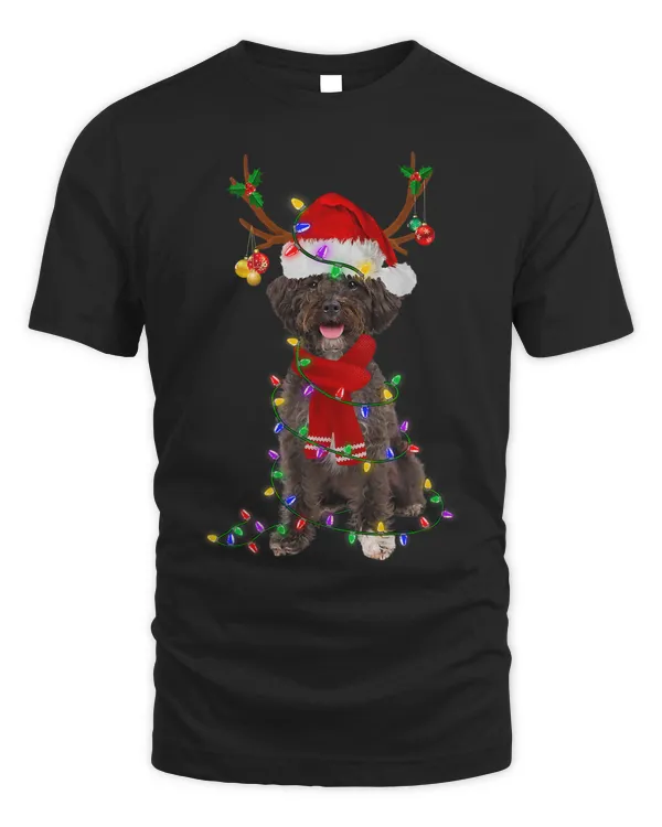 Funny Schnoodle Dog Tree Christmas Lights Xmas Pajama 331